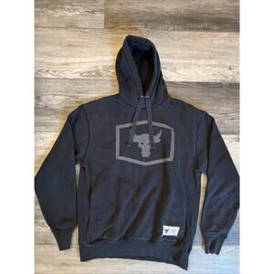 Under Armour Sweatshirt Mens M Black Project Rock Hoodie Pullover Brahma Bull